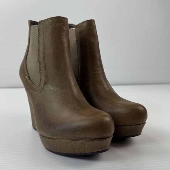 Seychelles Prime Suspect Brown Leather Wedge Chelsea Booties Women 10 NWOB - Picture 11 of 13